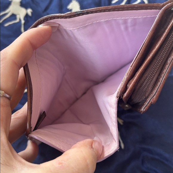 Coach Signature C Khaki Jacquard Canvas Brown Leather Trim Card Organizer Wallet - Picture 15 of 16